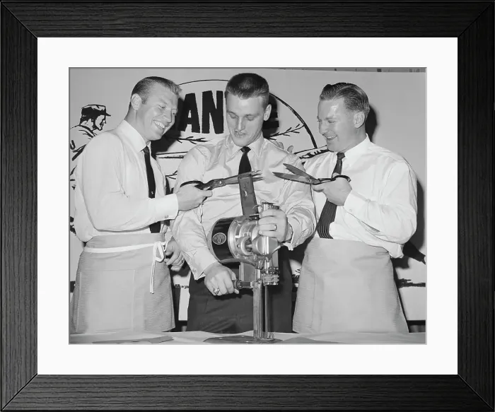 Framed Print : Mickey Mantle Cutting Roger Maris Necktie Framed Print : Mickey Mantle Cutting Roger Maris Necktie