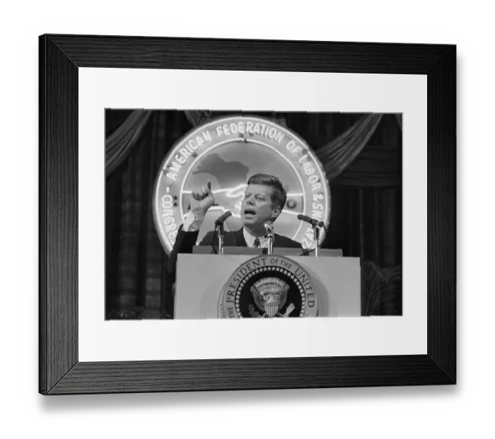 Framed Print : President Kennedy Speaking at AFL-CIO Convention Framed Print : President Kennedy Speaking at AFL-CIO Convention