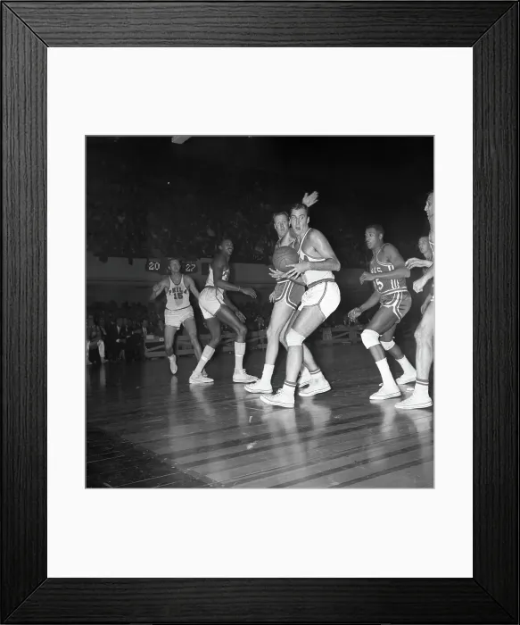 Framed Print : Basketball Action: Philadelphia Warriors Vs. St. Louis Hawks Framed Print : Basketball Action: Philadelphia Warriors Vs. St. Louis Hawks