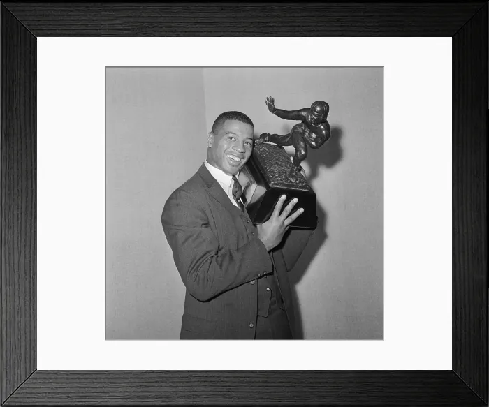 Framed Print : Ernie Davis Holding Trophy Framed Print : Ernie Davis Holding Trophy