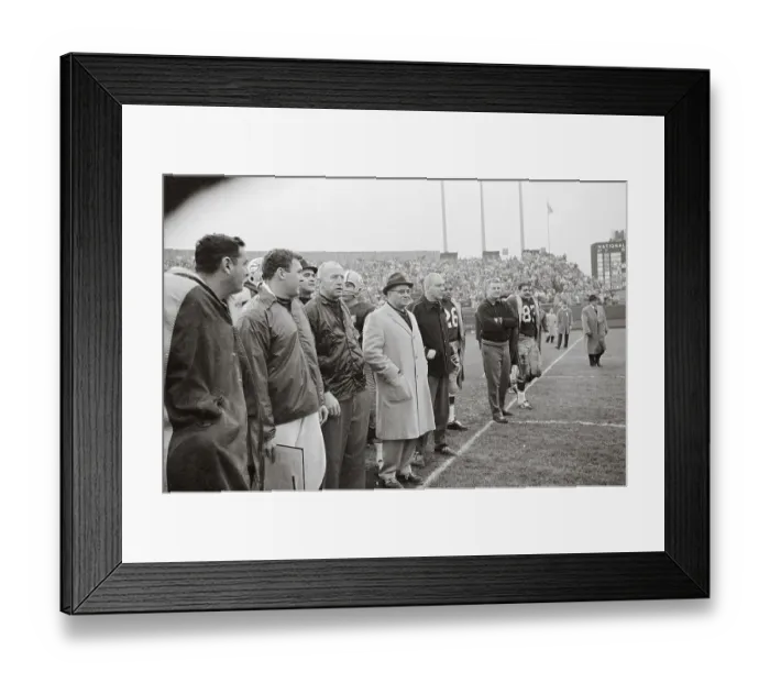 Framed Print : Vince Lombardi on Sidelines Before Winning Championship Framed Print : Vince Lombardi on Sidelines Before Winning Championship