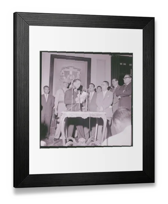 Framed Print : Joaquin Balaguer at Microphone Framed Print : Joaquin Balaguer at Microphone