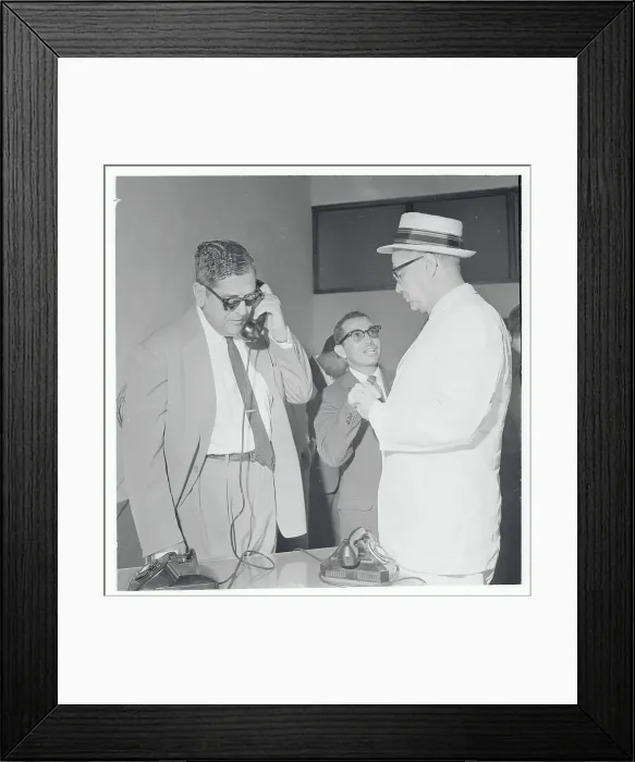 Framed Print : Viriato Fiallo on Telephone Framed Print : Viriato Fiallo on Telephone
