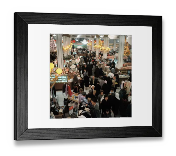 Framed Print : People Shopping at Macy's for Christmas Holiday Framed Print : People Shopping at Macy's for Christmas Holiday