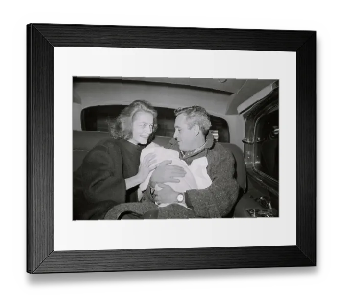 Framed Print : Lauren Bacall and Jason Robards Leaving Hospital with Baby Sam Robards Framed Print : Lauren Bacall and Jason Robards Leaving Hospital with Baby Sam Robards