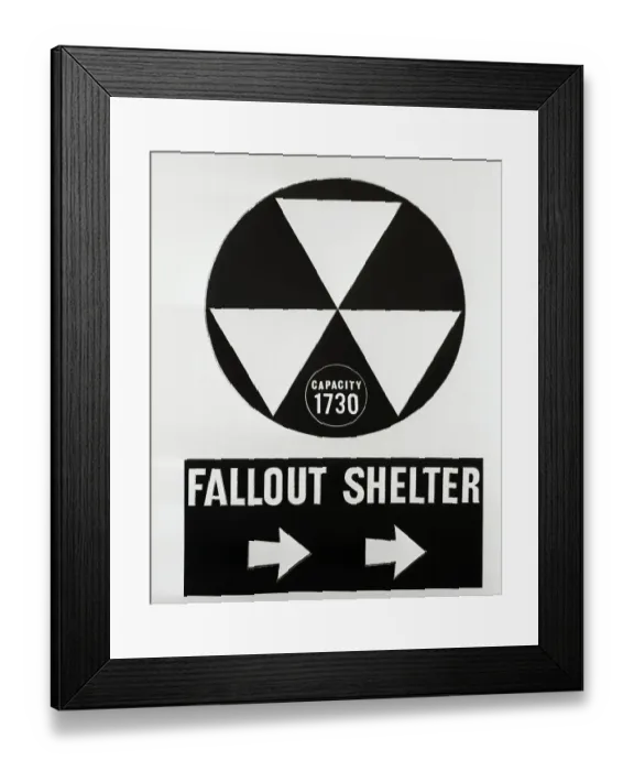 Framed Print : Fallout Shelter Sign Framed Print : Fallout Shelter Sign