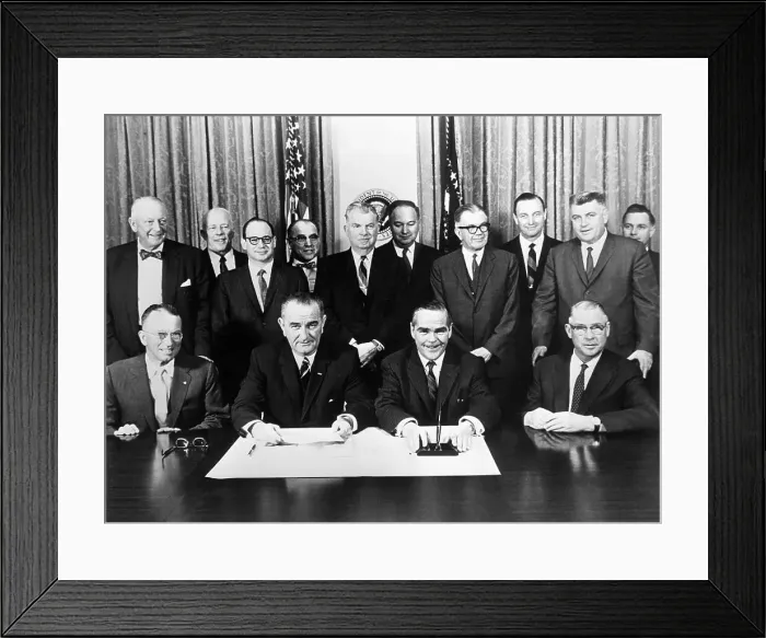 Framed Print : Signing Pledge For Equal Employment Framed Print : Signing Pledge For Equal Employment