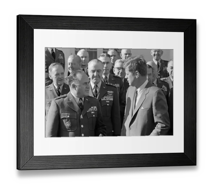 Framed Print : John Kennedy Meeting Army Generals Framed Print : John Kennedy Meeting Army Generals