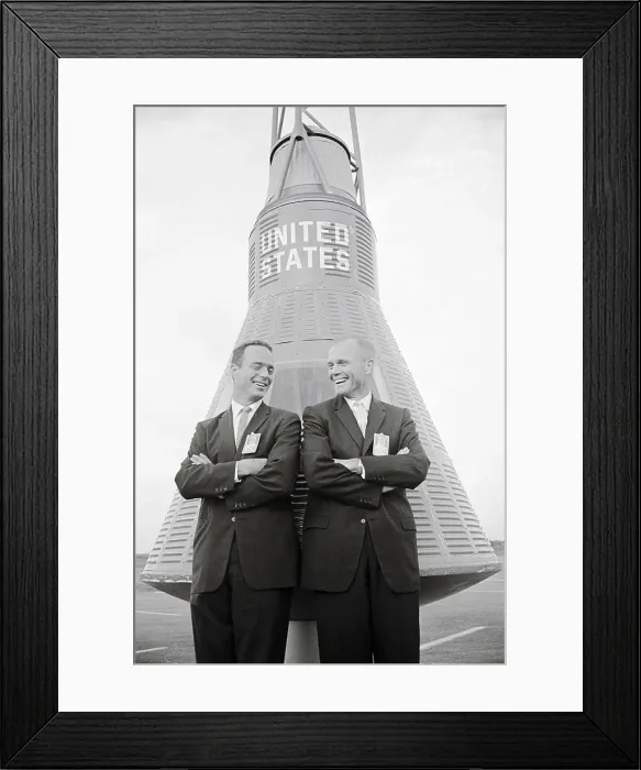 Framed Print : John Glenn Smiling at Malclom Carpenter Framed Print : John Glenn Smiling at Malclom Carpenter