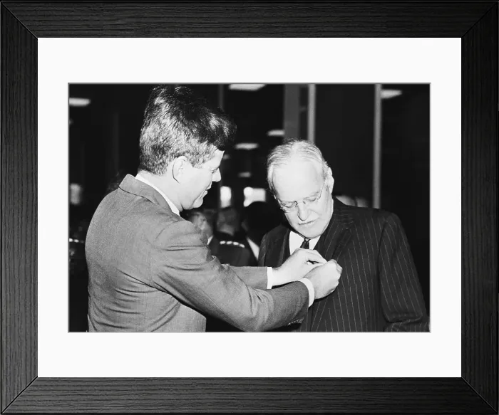 Framed Print : President Kennedy Presenting Award to Allen Dulles Framed Print : President Kennedy Presenting Award to Allen Dulles