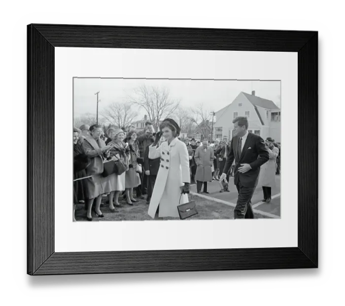 Framed Print : President and Mrs. Kennedy Arriving at Church Framed Print : President and Mrs. Kennedy Arriving at Church