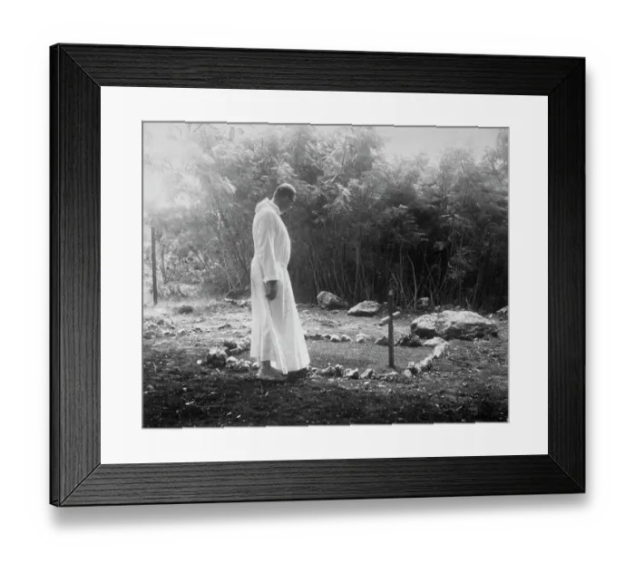 Framed Print : Priest at a Grave Site Framed Print : Priest at a Grave Site