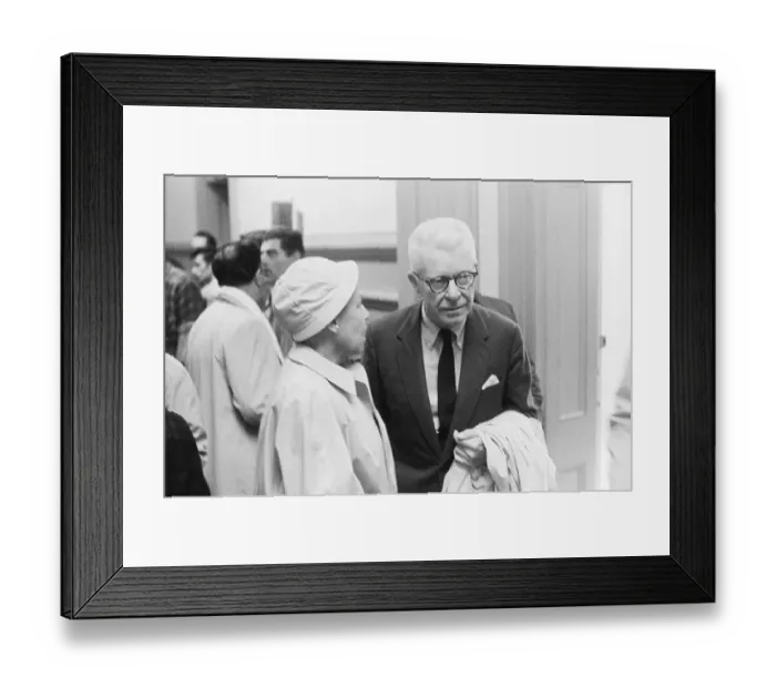 Framed Print : Estelle Griswold and Dr. C. Lee Buxton with Coat Going to Hearing Framed Print : Estelle Griswold and Dr. C. Lee Buxton with Coat Going to Hearing