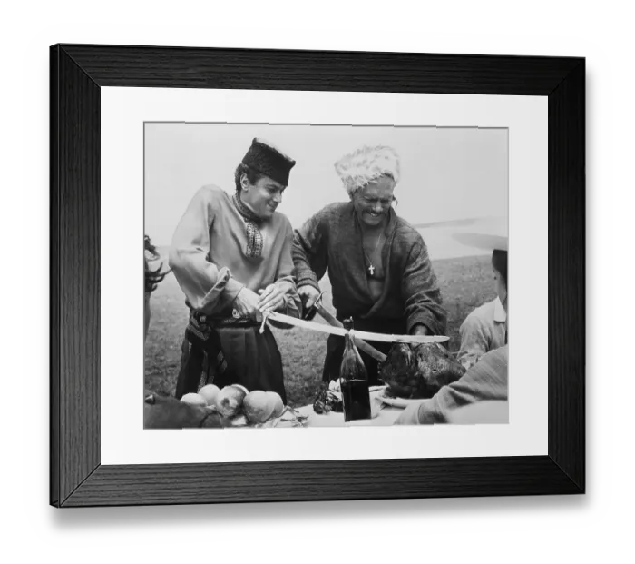Framed Print : Tony Curtis and Yul Brynner Dressed as Cossacks Framed Print : Tony Curtis and Yul Brynner Dressed as Cossacks