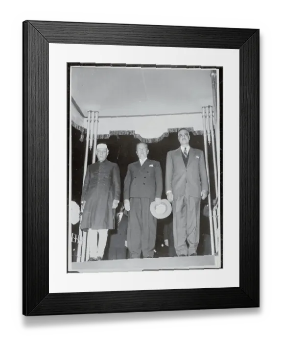 Framed Print : Marshal Tito Posing with Indian leaders