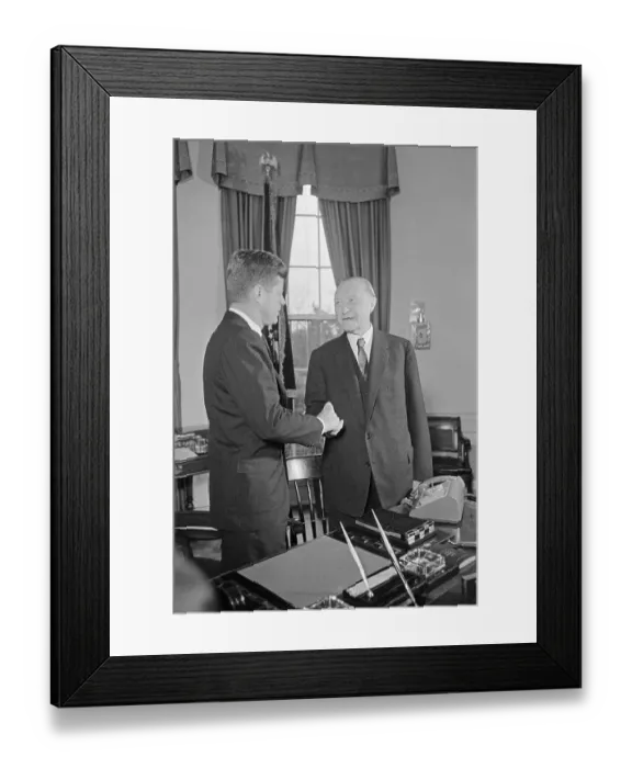 Framed Print : John Kennedy Greeting Chancellor Adenauer Framed Print : John Kennedy Greeting Chancellor Adenauer