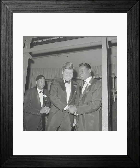 Framed Print : Nat King Cole and JFK Framed Print : Nat King Cole and JFK