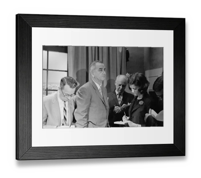 Framed Print : Lyndon B. Johnson at Microphones Framed Print : Lyndon B. Johnson at Microphones