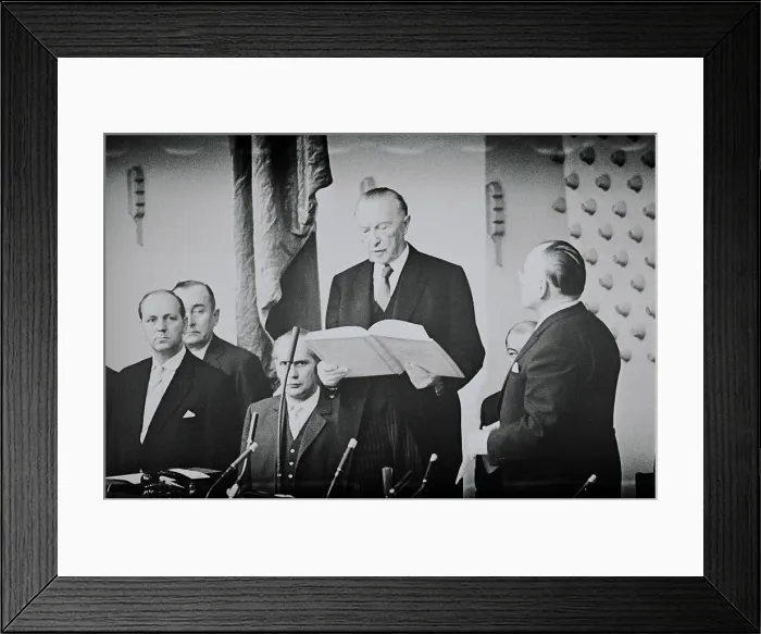 Framed Print : Konrad Adenauer Being Sworn into Office Framed Print : Konrad Adenauer Being Sworn into Office