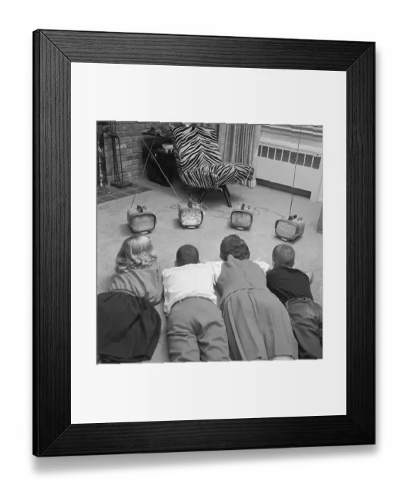 Framed Print : Children Watching Televsion Framed Print : Children Watching Televsion