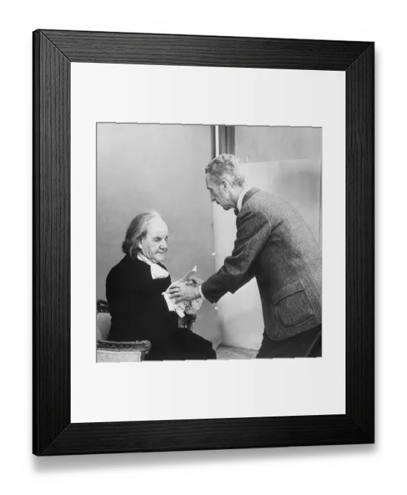 Framed Print : Norman Rockwell Assisting Benjamin Franklin Imitator Framed Print : Norman Rockwell Assisting Benjamin Franklin Imitator