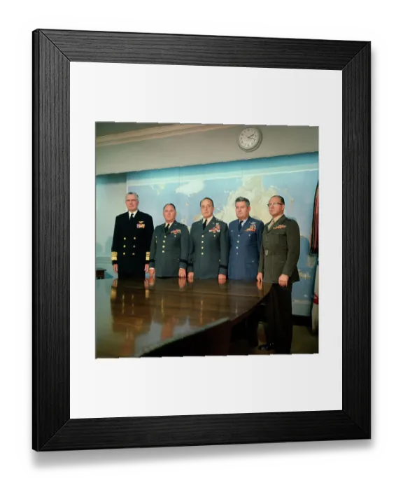Framed Print : Joint Chiefs of staff Posing near Map Framed Print : Joint Chiefs of staff Posing near Map