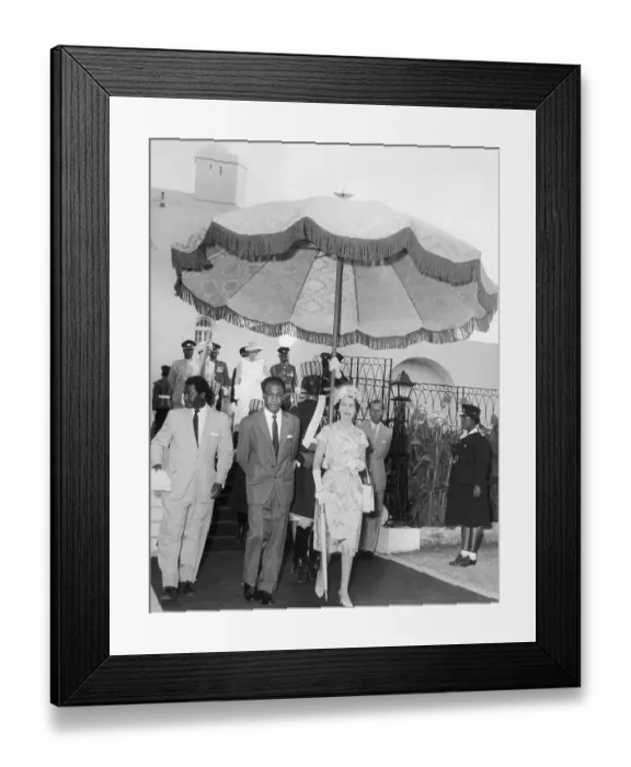 Framed Print : Queen Elizabeth Walks with President Nkrumah Framed Print : Queen Elizabeth Walks with President Nkrumah