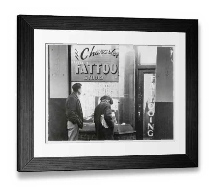 Framed Print : Men Entering Tattoo Parlor Framed Print : Men Entering Tattoo Parlor
