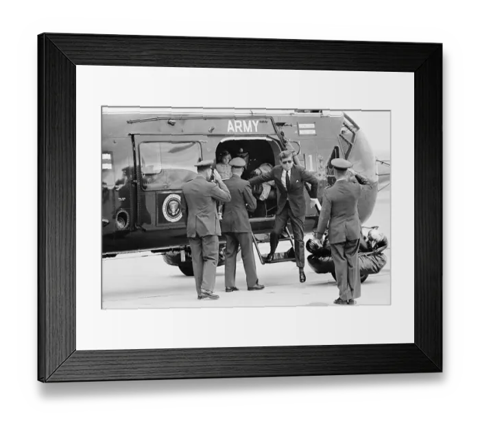 Framed Print : John Kennedy Arriving with Daughter Framed Print : John Kennedy Arriving with Daughter
