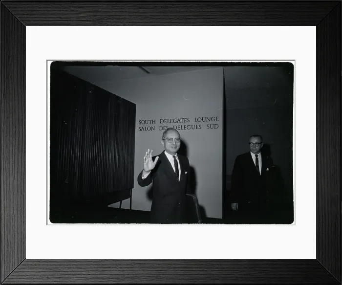 Framed Print : U Thant Waving at the United Nations Framed Print : U Thant Waving at the United Nations