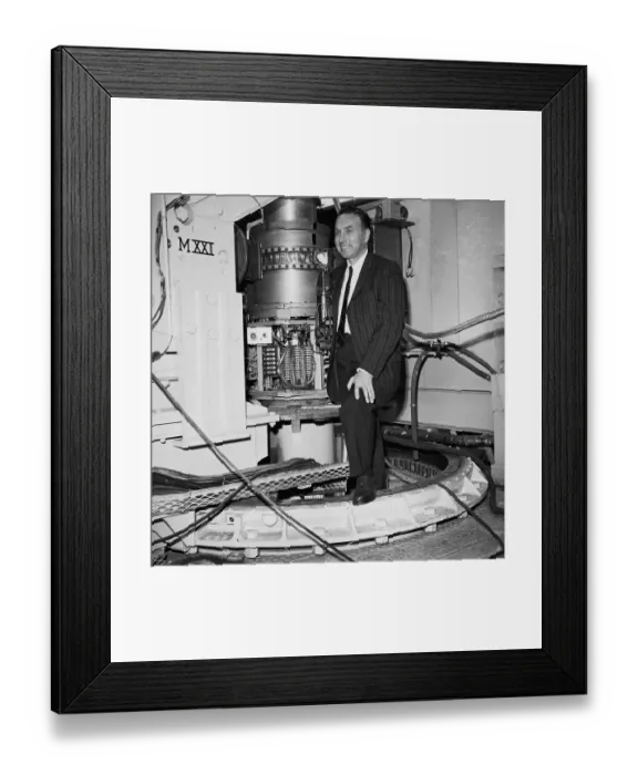 Framed Print : Physicist Robert Hofstadter in Laboratory Framed Print : Physicist Robert Hofstadter in Laboratory