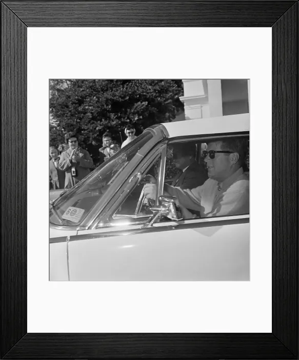 Framed Print : John F. Kennedy in Car Framed Print : John F. Kennedy in Car