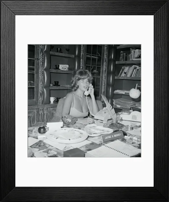 Framed Print : Jayne Mansfield Talking on Phone Framed Print : Jayne Mansfield Talking on Phone