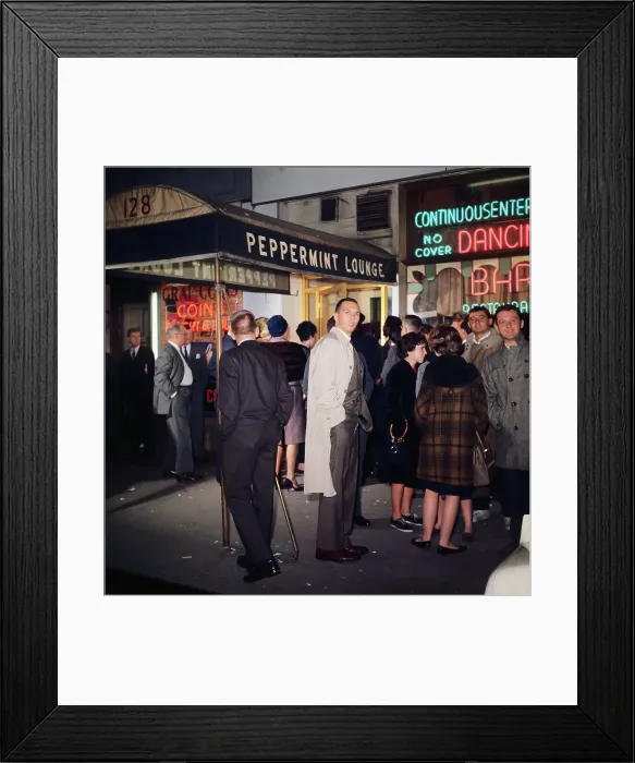 Framed Print : People Waiting on Line to Enter Peppermint Lounge Framed Print : People Waiting on Line to Enter Peppermint Lounge