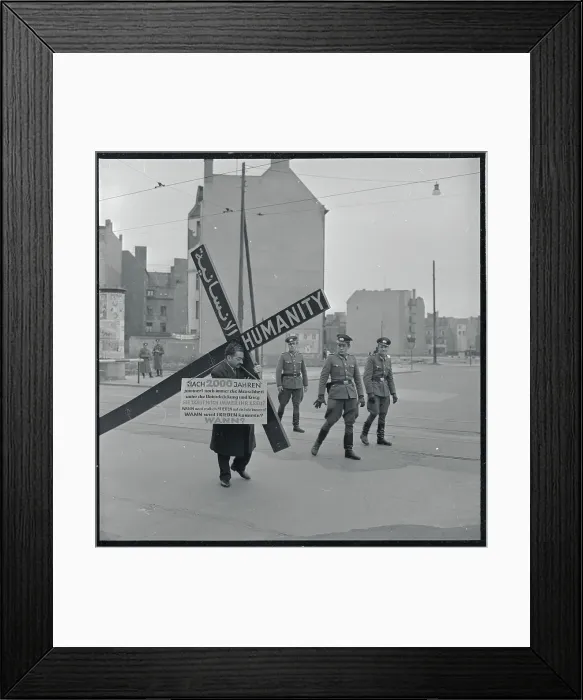Framed Print : Edmond Khayat Attempting to Cross Border with Cross Framed Print : Edmond Khayat Attempting to Cross Border with Cross