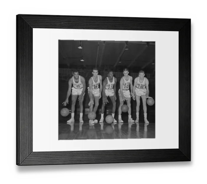 Framed Print : Basketball Players Dribbling Basketballs Framed Print : Basketball Players Dribbling Basketballs