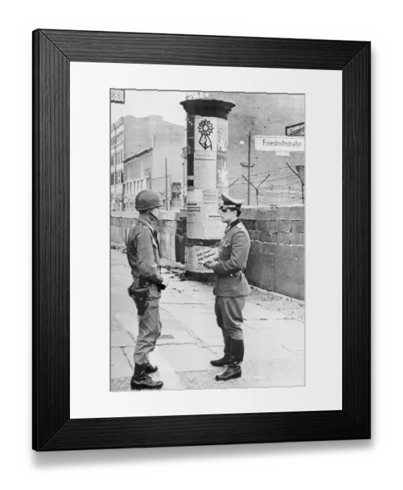 Framed Print : East and West Berlin Soldiers Face Each Other Framed Print : East and West Berlin Soldiers Face Each Other