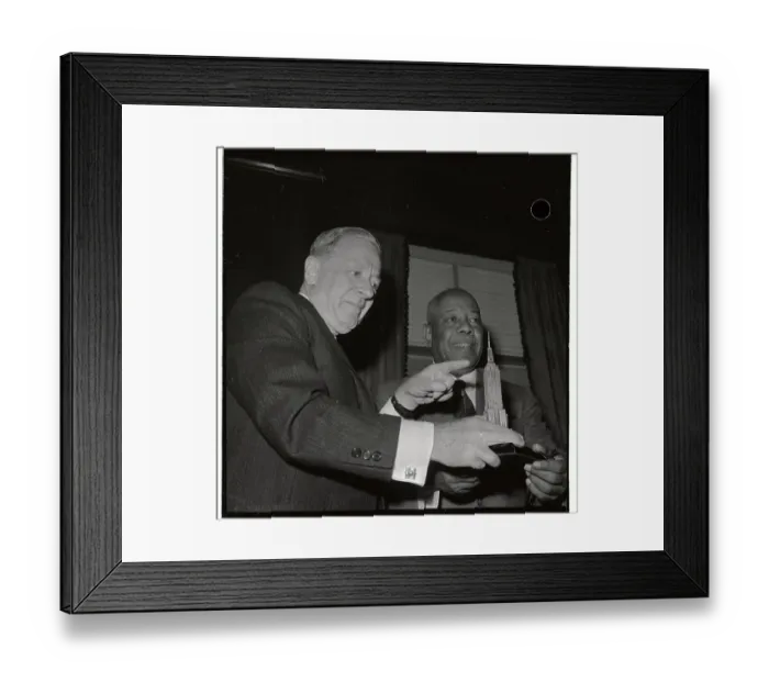 Framed Print : Henry Crown Presenting Empire State Building Model to Ibrahim Abboud Framed Print : Henry Crown Presenting Empire State Building Model to Ibrahim Abboud