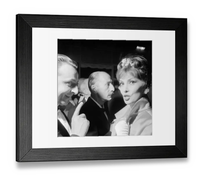 Framed Print : Gina Lollobrigida Talking with Guest Framed Print : Gina Lollobrigida Talking with Guest