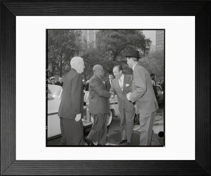 Framed Print : Mayor Robert Wagner Greeting Dignitaries