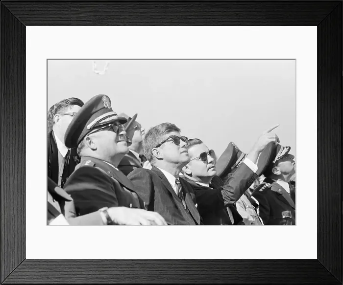 Framed Print : President Kennedy Watching Air Demonstration Framed Print : President Kennedy Watching Air Demonstration