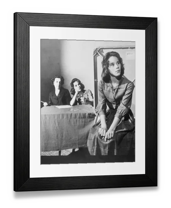 Framed Print : Twins Participating in ESP Test Framed Print : Twins Participating in ESP Test