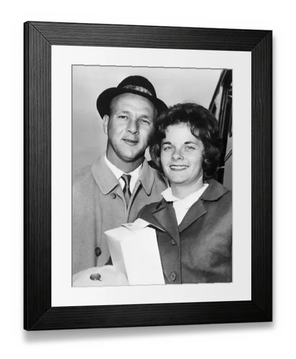 Framed Print : Arnold Palmer And Wife Arriving at London Airport Framed Print : Arnold Palmer And Wife Arriving at London Airport