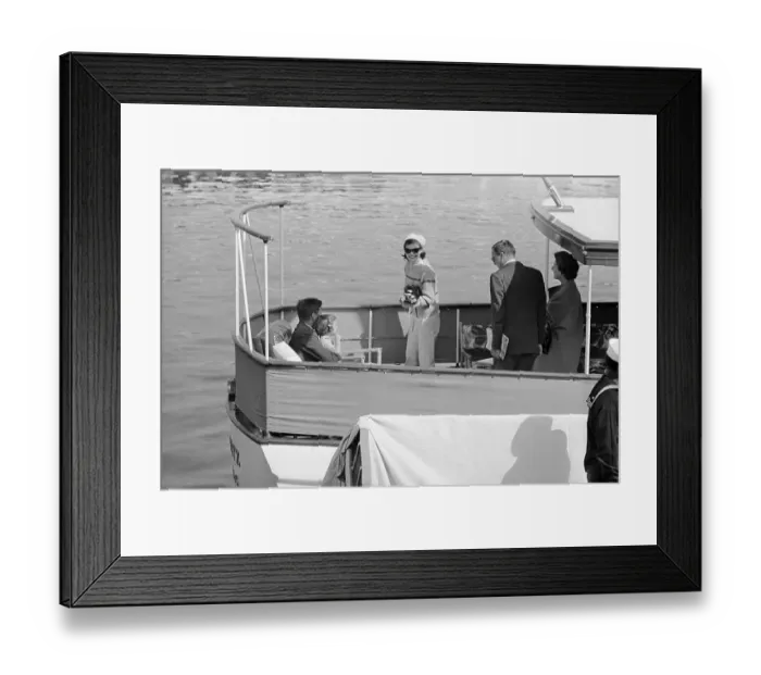 Framed Print : John F. Kennedy and His Immediate Family Members Aboard Private Yacht Framed Print : John F. Kennedy and His Immediate Family Members Aboard Private Yacht