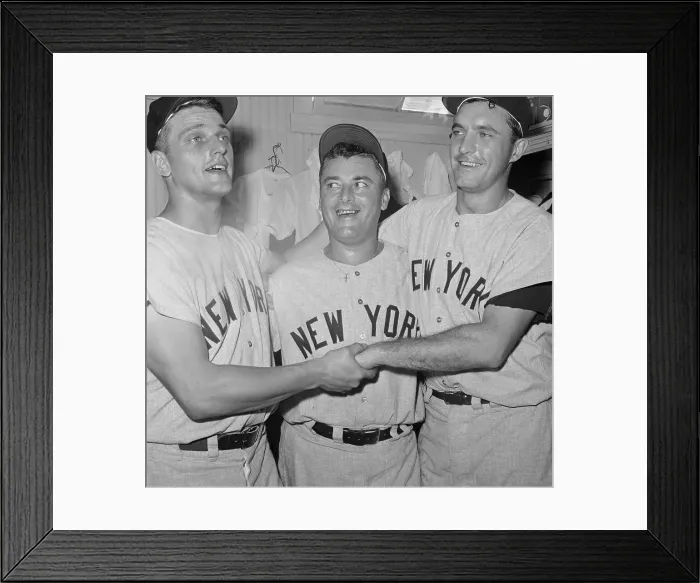 Framed Print : Roger Maris with Luis Arroyo and John Blanchard Framed Print : Roger Maris with Luis Arroyo and John Blanchard