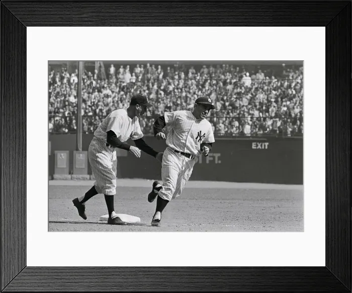 Framed Print : Third Base Coach Frank Crosetti and Yogi Berra Framed Print : Third Base Coach Frank Crosetti and Yogi Berra