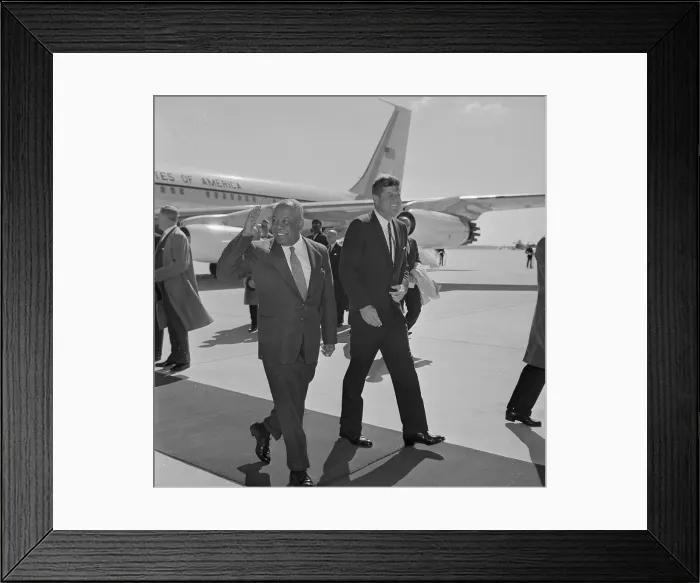Framed Print : John F. Kennedy with Abrahim Abboud