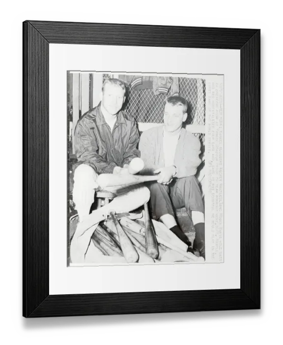 Framed Print : Roger Maris and Mickey Mantle Holding Bats Framed Print : Roger Maris and Mickey Mantle Holding Bats