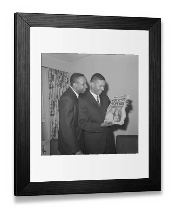 Framed Print : Frank Robinson with Vada Pinson Framed Print : Frank Robinson with Vada Pinson
