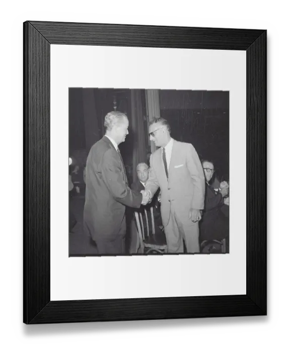 Framed Print : Edward Cavanaugh and Carmine De Sapio Shaking Hands